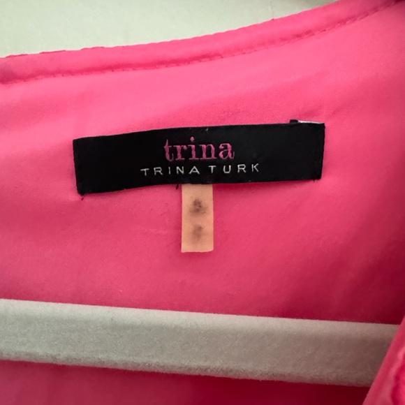 Trina Turk Laguna Ruffle Sleeve Vibrant Pink Mini Dress - Picture 4 of 7